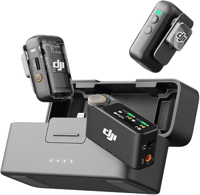 DJI Mic 2 (2 TX + 1 RX + Charging Case), All-in-one Wireless Microphone | Amazon (US)