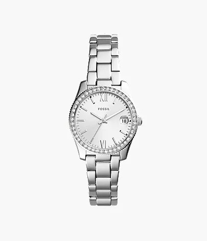Scarlette Mini Three-Hand Date Stainless Steel Watch | Fossil (US)