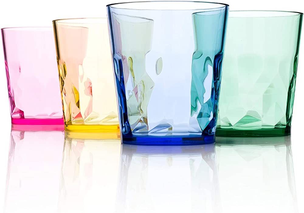 SCANDINOVIA - 8 oz Unbreakable Premium Juice Glasses - Set of 4 - Tritan Plastic Tumbler Cups - P... | Amazon (US)