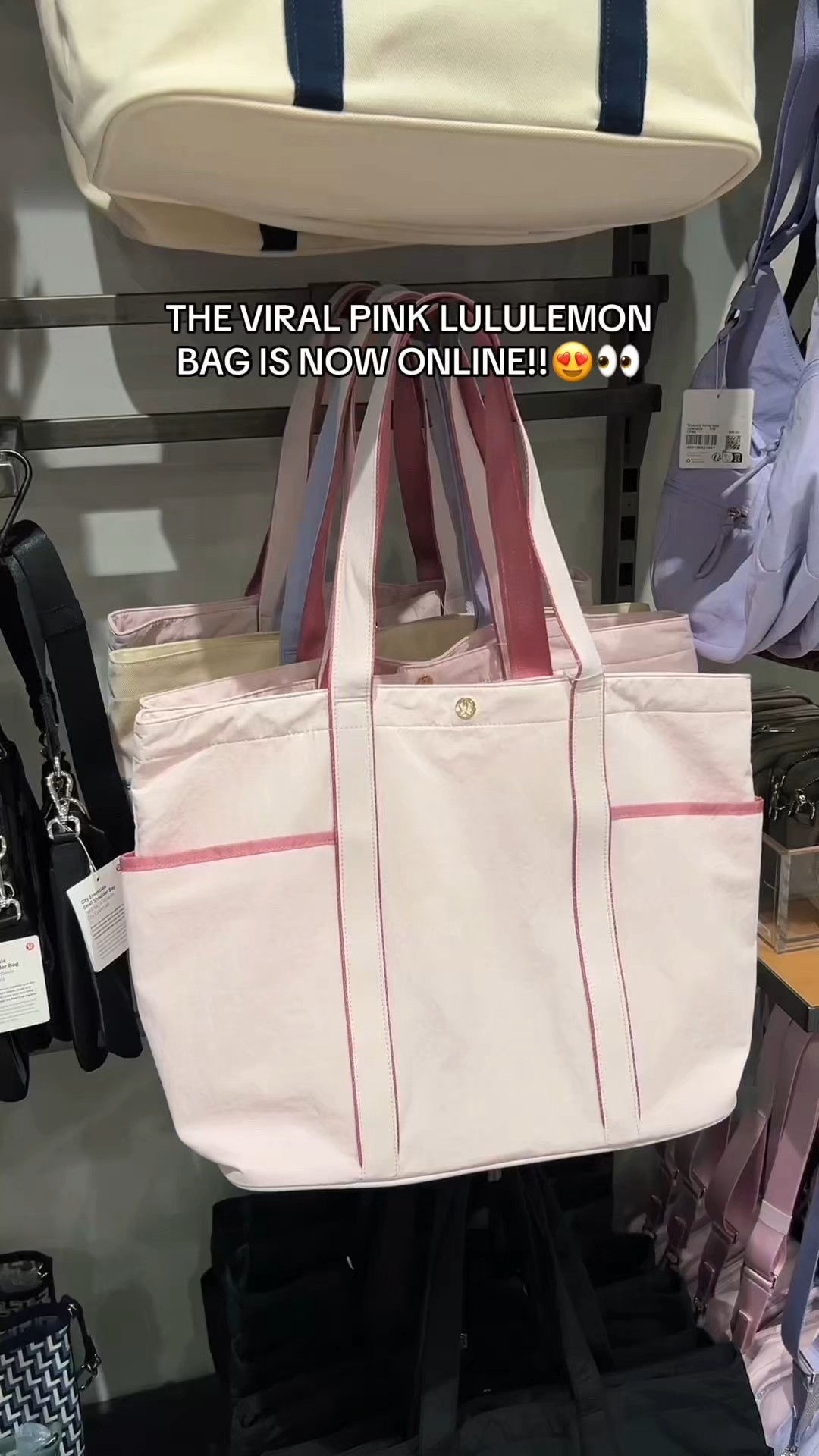 This viral pink lululemon bag is now available online!!😍 The color duo is blissful pink/pink frosting 💕

#lululemon #bag #purse #totebag #pinkbag 

#LTKStyleTip #LTKItBag #LTKTravel