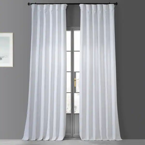 Heavy Faux Linen Single Curtain (1 Panel) - Overstock - 9734118 | Bed Bath & Beyond