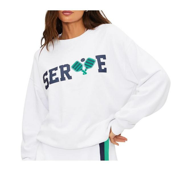 Women's Beach Riot Devyn Oversized Crewneck Sweatshirt Small White | Scheels Sports