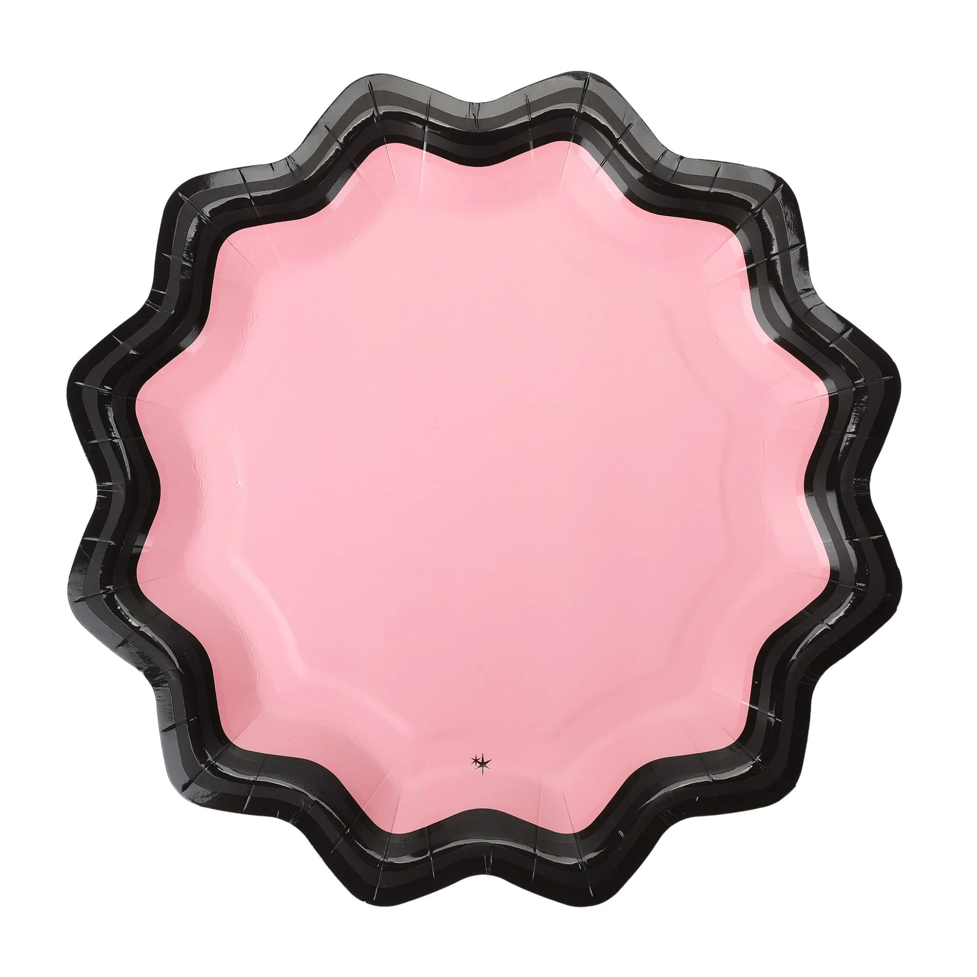 Pink & Black Scalloped Dinner Plates (10ct) | Packed Party