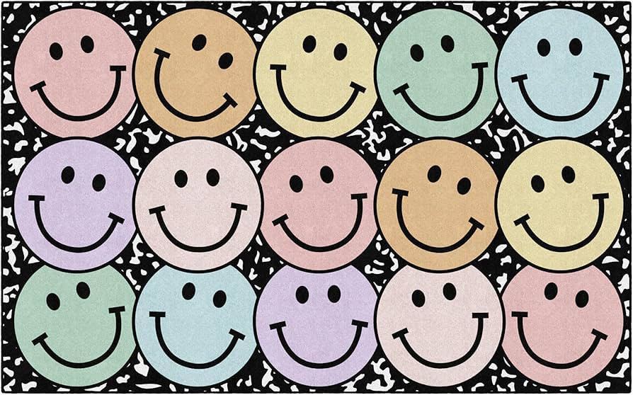 Flagship Carpets Schoolgirl Style Pastel Rainbow Smileys on Notebook Educational Area Rug for Kid... | Amazon (US)