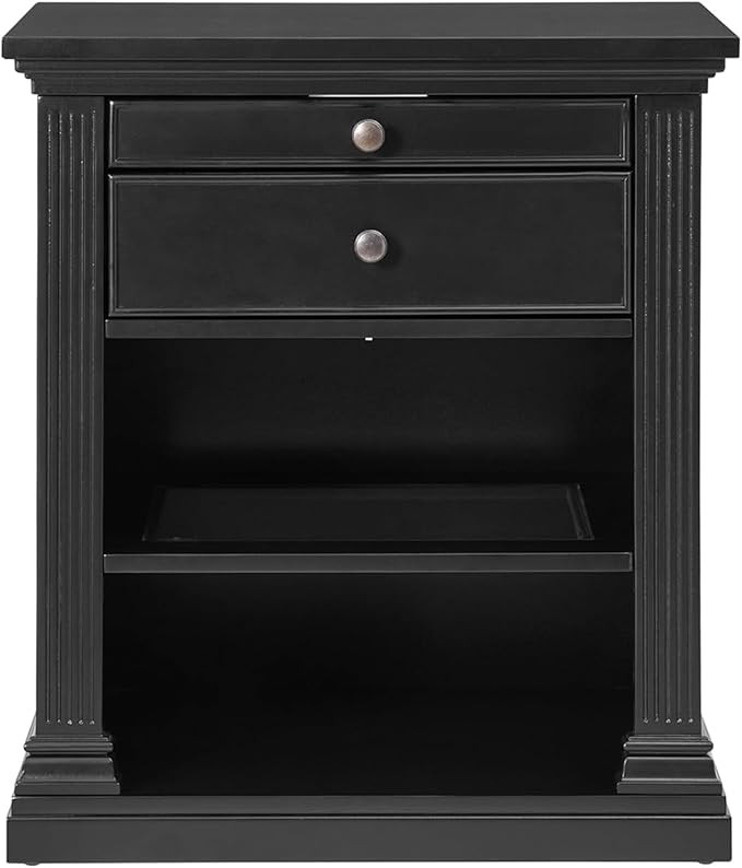 HULALA HOME Wood Nightstand with Tray and Storage Shelves, Traditional Design with Roman Column, ... | Amazon (US)