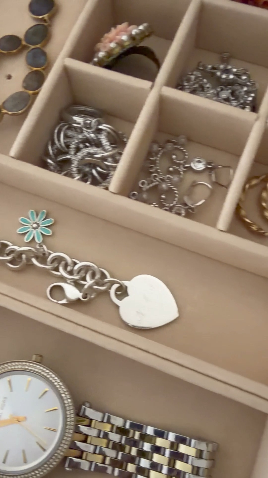 I like the layout of this jewelry box — especially how it keeps necklaces separated — and it looks nice sitting out on the dresser.
Gifted
 
🏠 I share real-life decor, home finds, and organization for spaces that are pretty, not perfect. 💫
