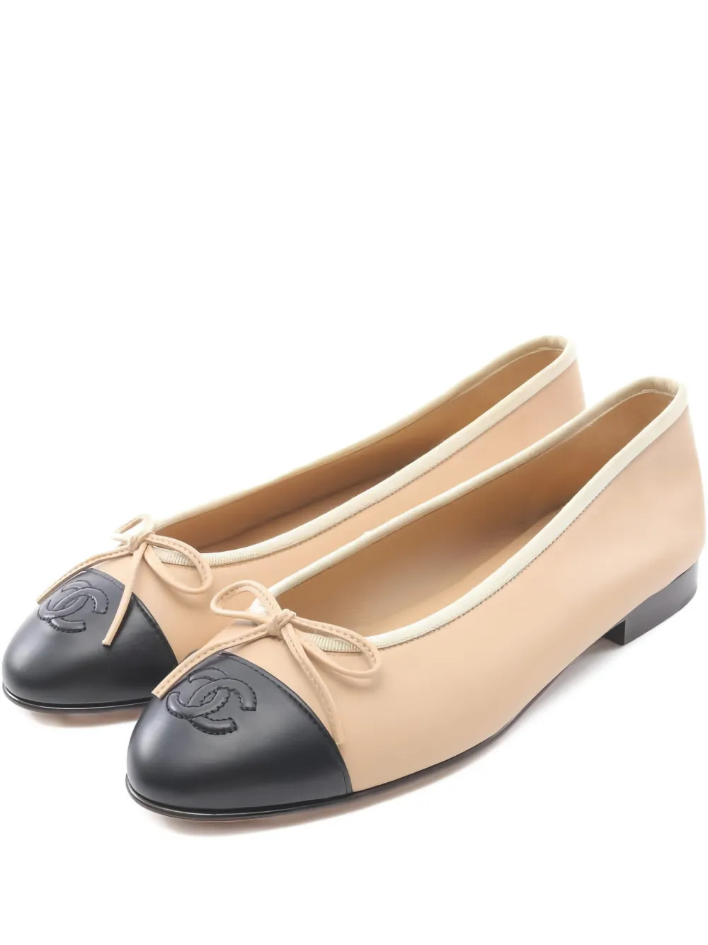 CHANEL Pre-Owned 1986-1988 coco mark ballet shoes - Neutrals | Farfetch Global