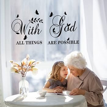 with God All Things are Possible Wall Stickers Inspirational Wall Decal Vinyl Wall Decals Motivat... | Amazon (US)