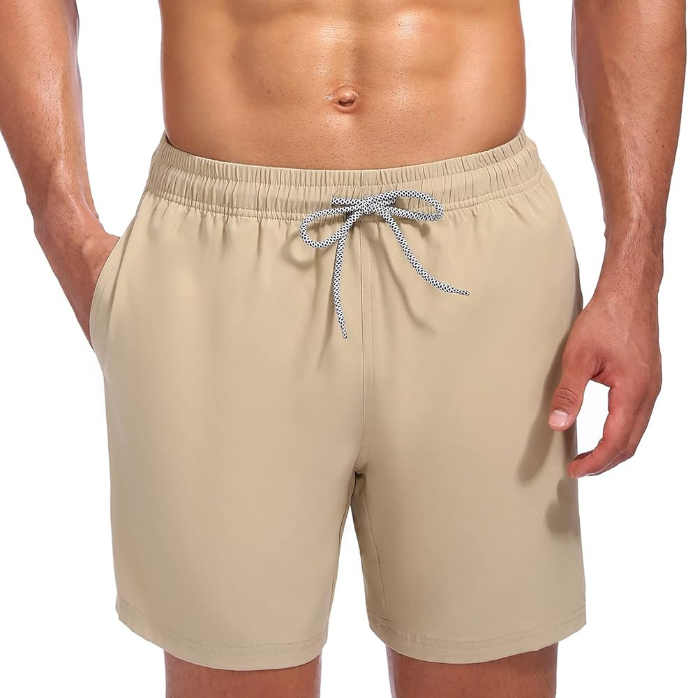 Biwisy Mens Swim Trunks Quick Dry Swim Shorts Mesh Lining Swimwear Bathing Suits with Pockets | Amazon (US)