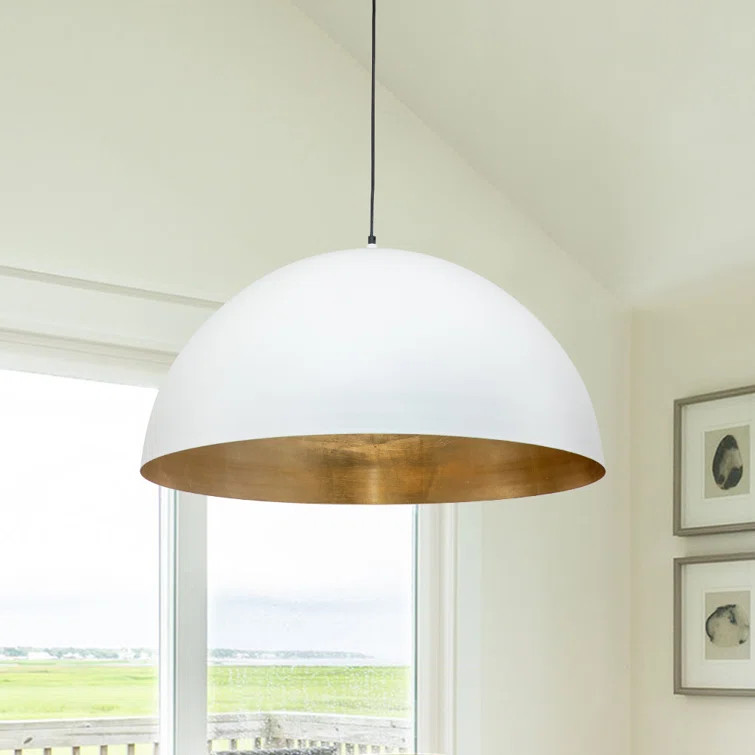 Industrial Oversized Large Metal Dome Pendant | Wayfair North America