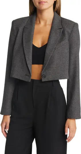Crop Herringbone Blazer | Nordstrom