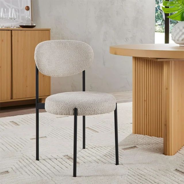 Better Homes & Gardens Boucle Dining Chair, Cream, 2 Pack | Walmart (US)