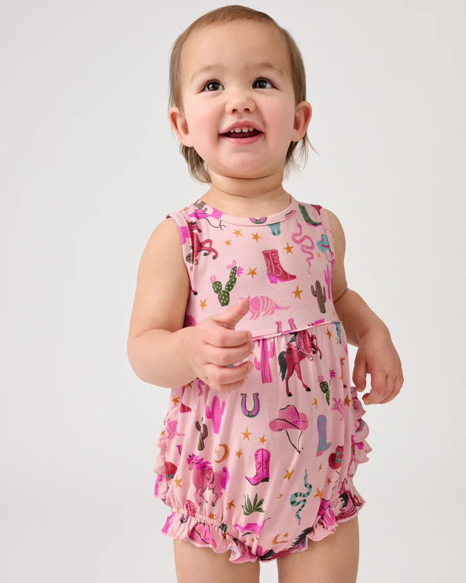 Pink Rancher Roundup Bubble Romper | Little Sleepies