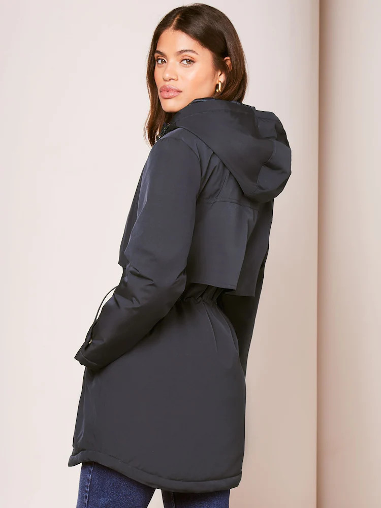 Buy Lipsy Navy Blue Shower Resistant Parka Raincoat from Next USA | Next US
