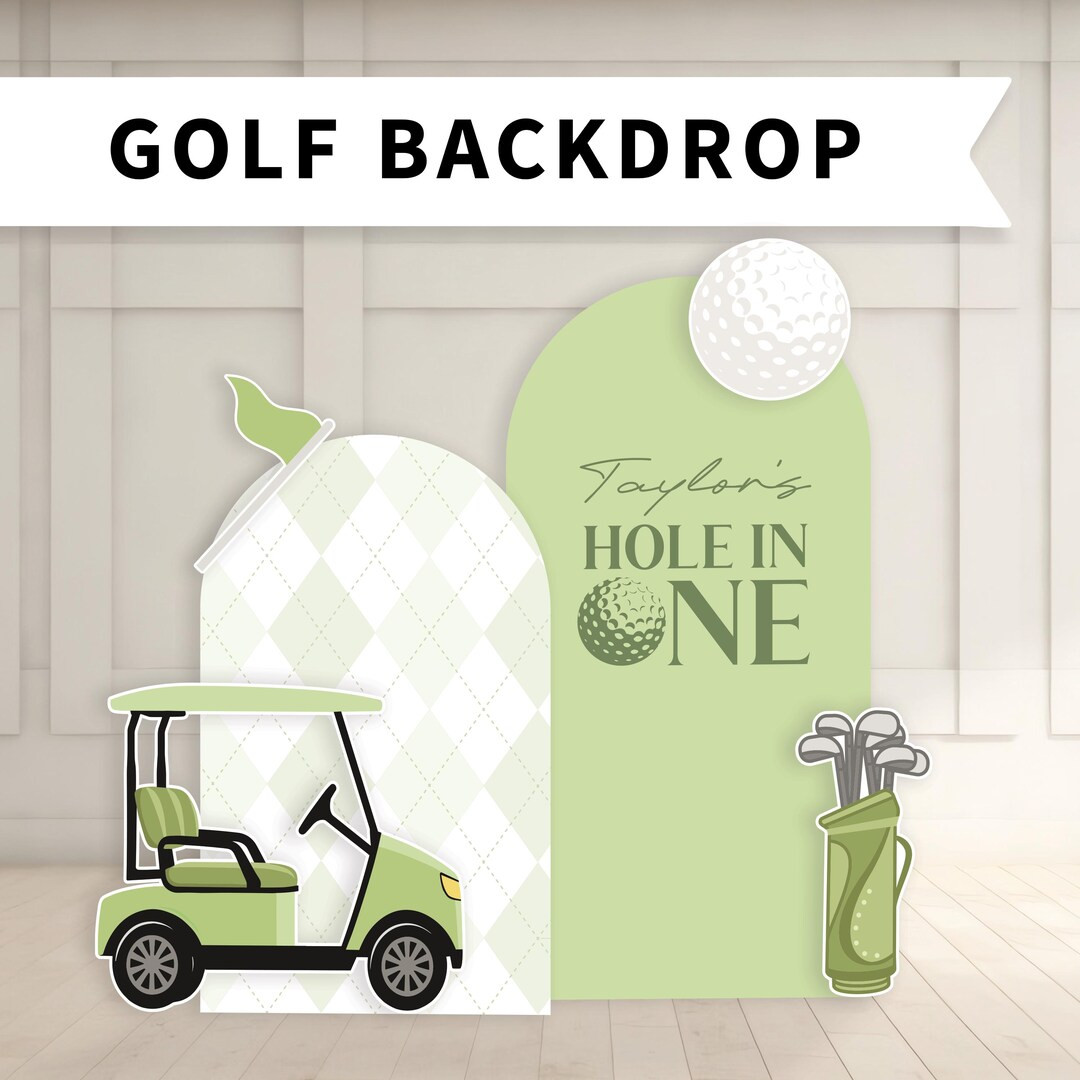 Golf Hole in One Birthday Large Backdrop Golf Party Theme First Birthday Backdrop Foam Board With... | Etsy (US)
