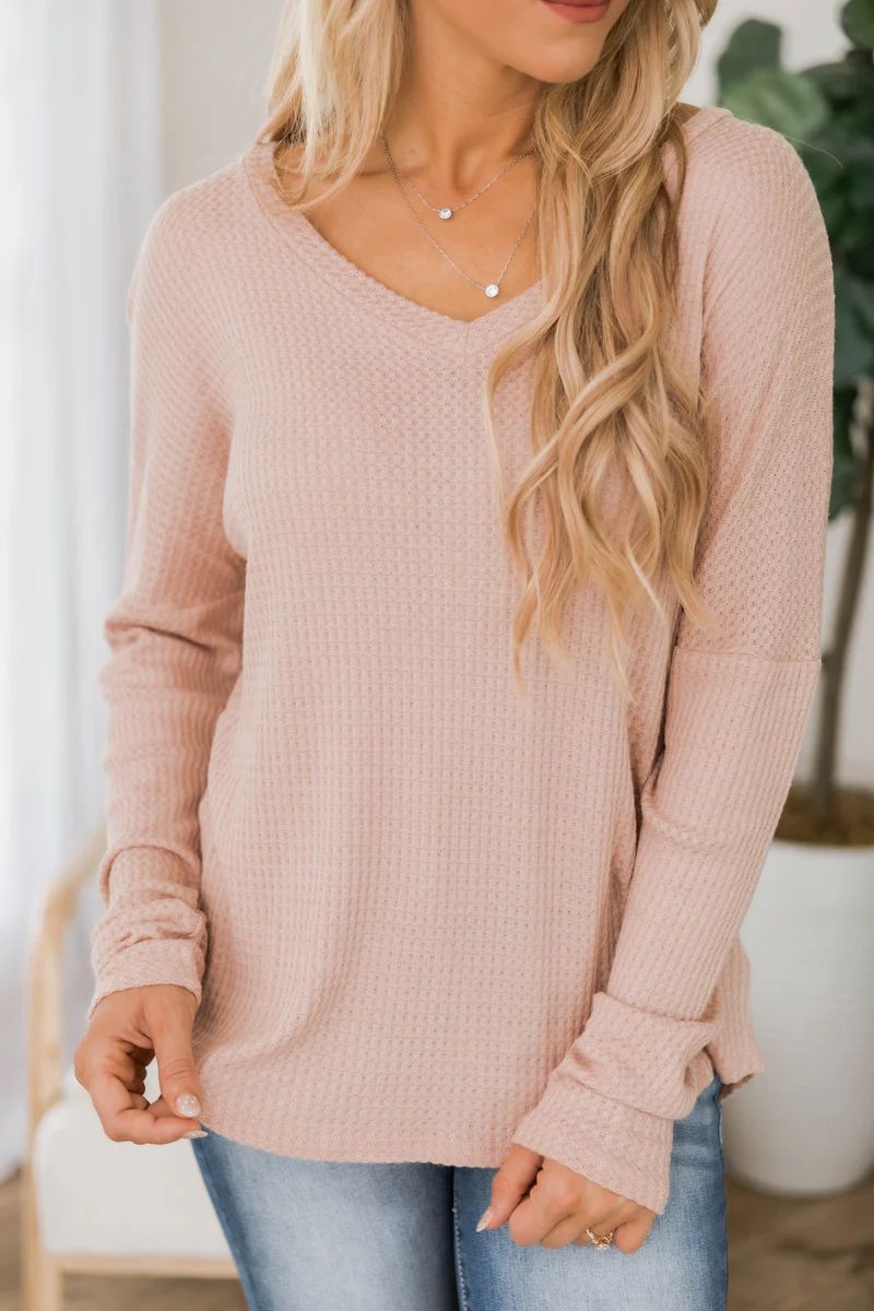 Living Lovely Blouse Beige | The Pink Lily Boutique