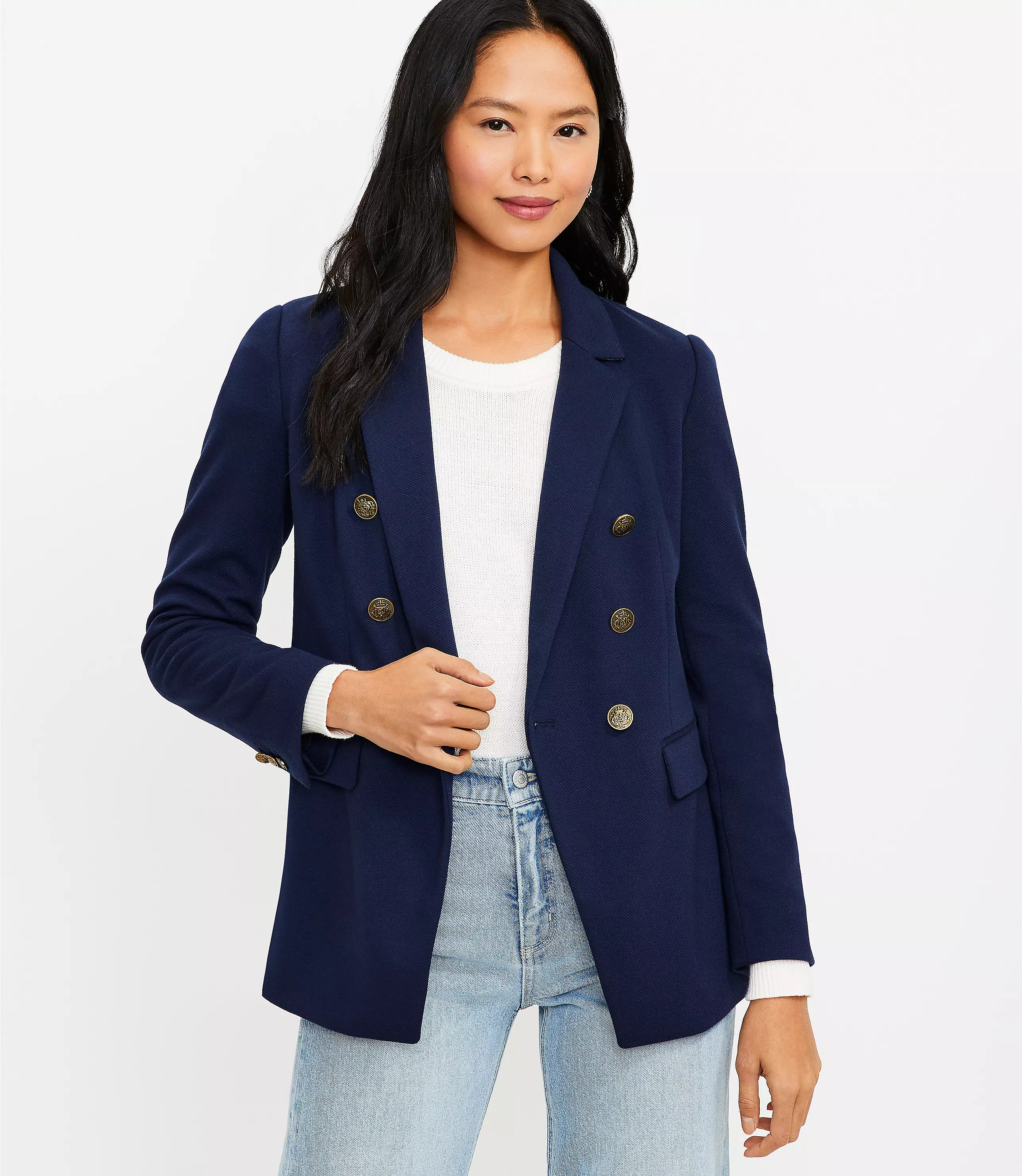 Knit Double Breasted Blazer | LOFT