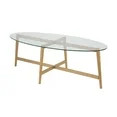 Evelyn&Zoe Olson 50.5" Wide Oval Coffee Table, Brass | Walmart (US)