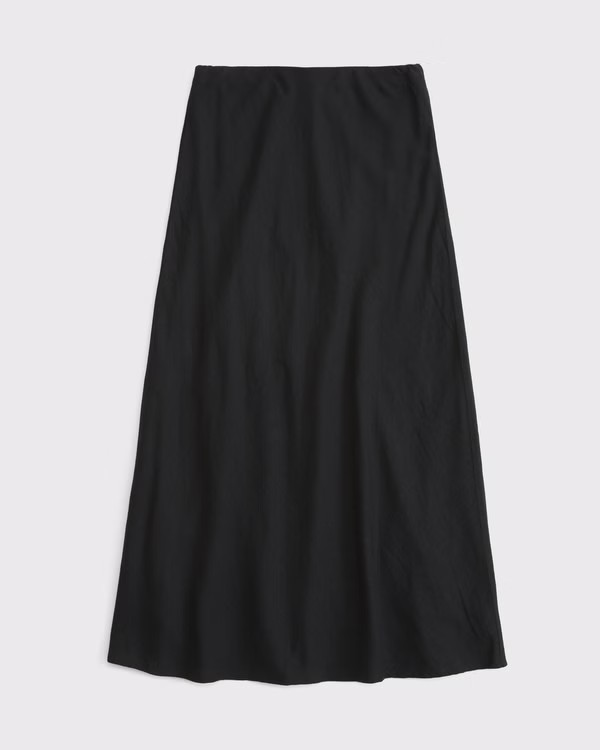 Mid Rise Linen-Blend Maxi Skirt | Abercrombie & Fitch (UK)