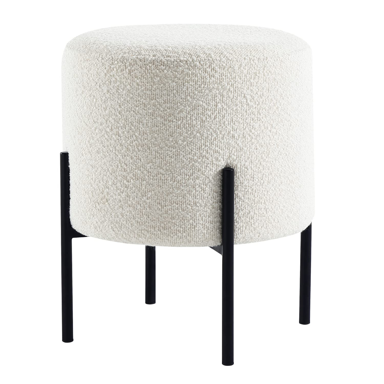 Multifunctional Vanity Stool Chair, Round Footrest Stool Ottoman with Metal Legs, Modern Decorati... | Amazon (US)