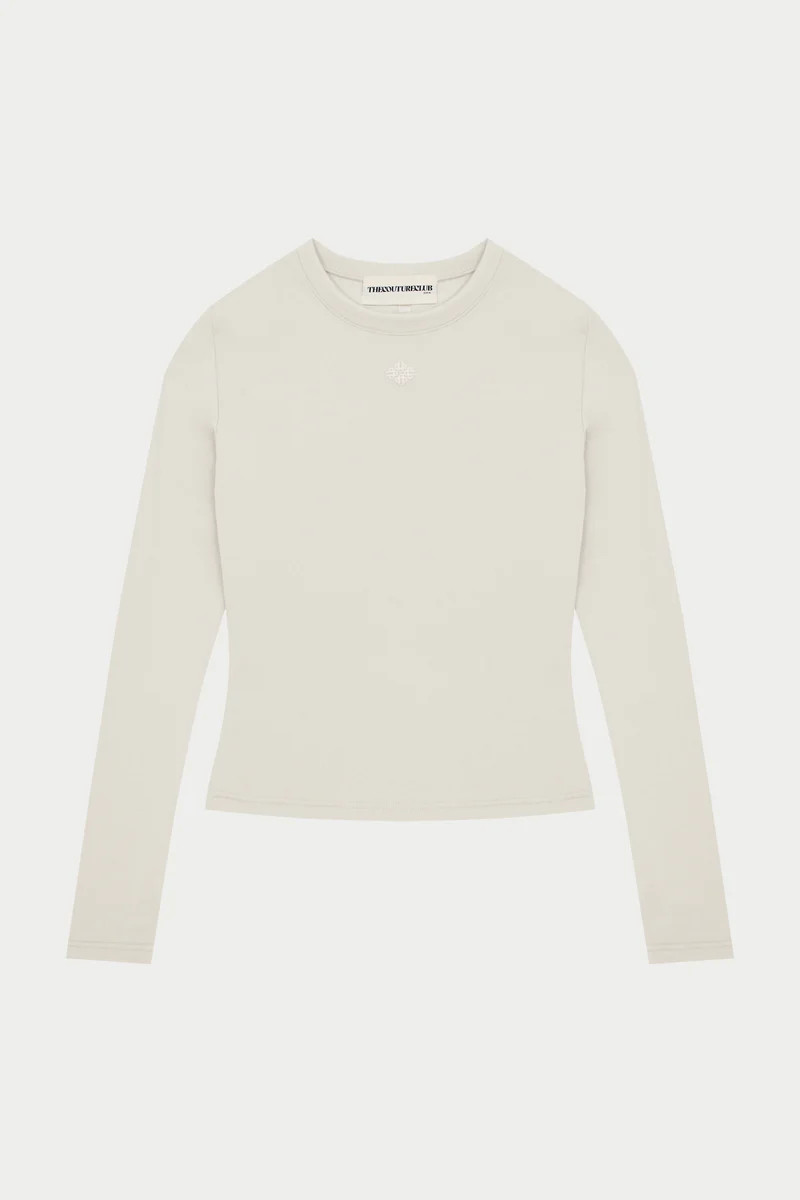 SCULPTING STRETCH LONG SLEEVE TOP - BONE | The Couture Club