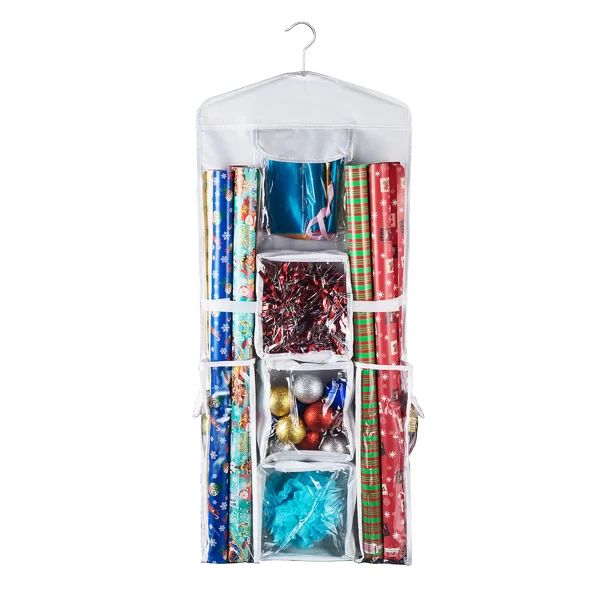 2Pack Wrapping Paper Storage Organizers - Dual-Sided Hanging Gift Wrap Holder with Compartments | Wayfair North America