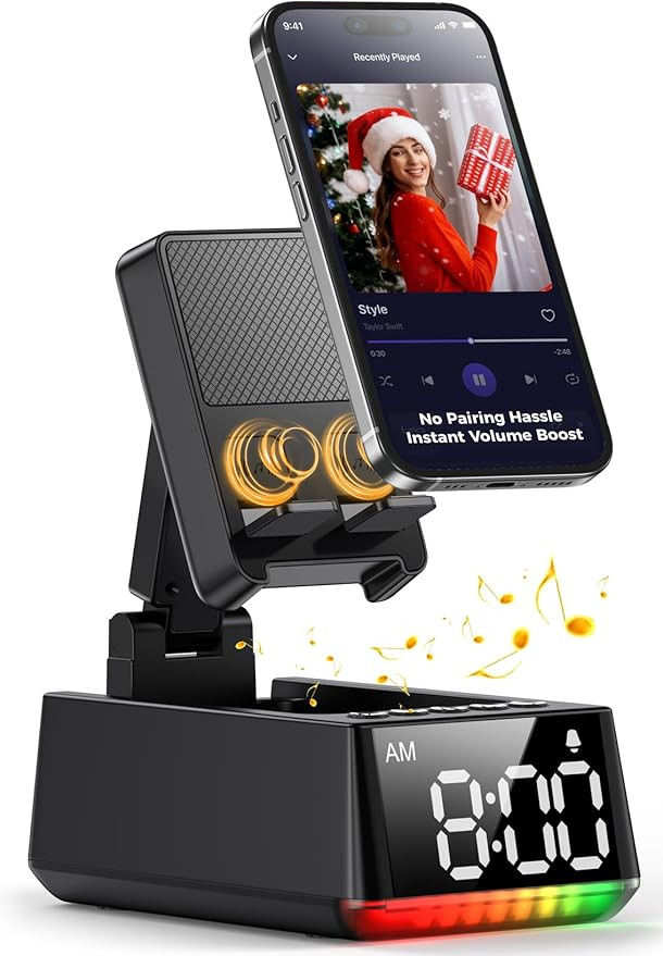 Bluetooth Speaker White Elephant Gifts:Induction Cell Phone Stand HD Sound Gift for Men Women Adu... | Amazon (US)