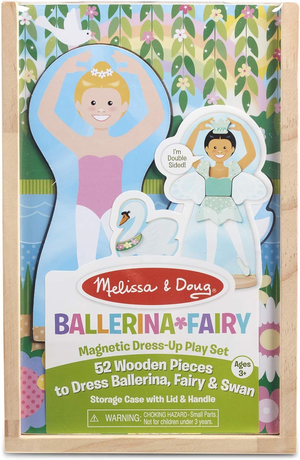 Melissa & Doug Ballerina and Fairy Magnetic Dress-Up Double-Sided Wooden Doll and Swan Pretend Pl... | Amazon (US)