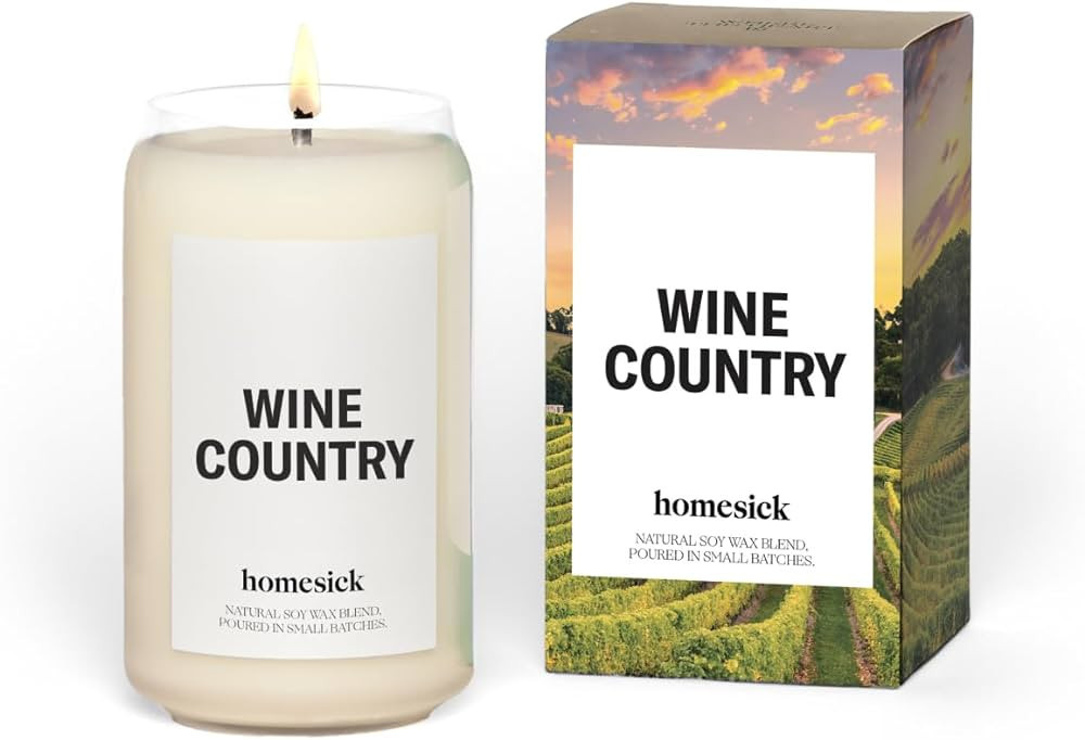 Homesick Premium Scented Candle, Wine Country - Scents of Grapevines, Santal, Lily of The Valley,... | Amazon (US)