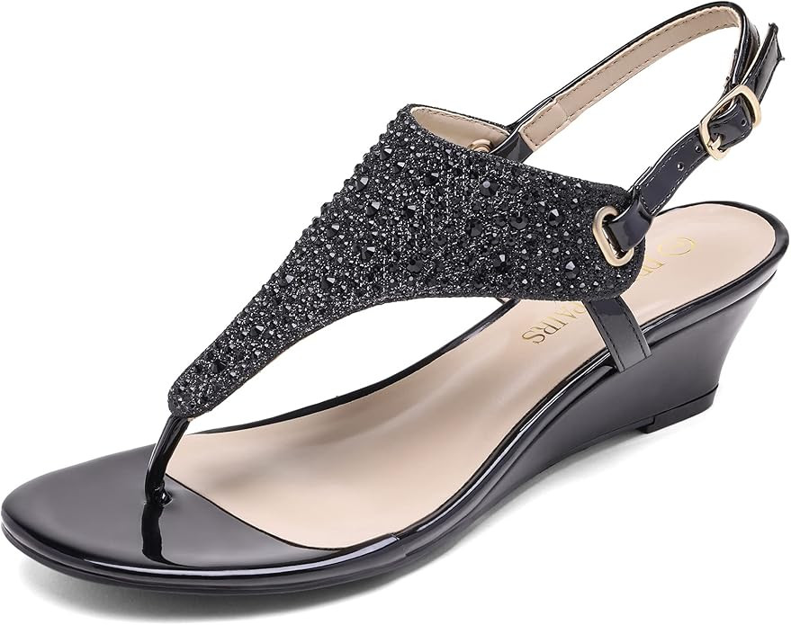 DREAM PAIRS Women's Aditi Low Wedge Dress Sandals | Amazon (US)