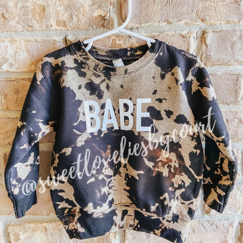 BABE Bleached Toddler Sweatshirt, Babe Children’s Sweatshirt | Etsy (US)