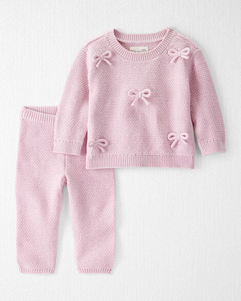 Baby Girl 2-Piece Organic Cotton Bow Sweater Knit Set | Carter's Inc