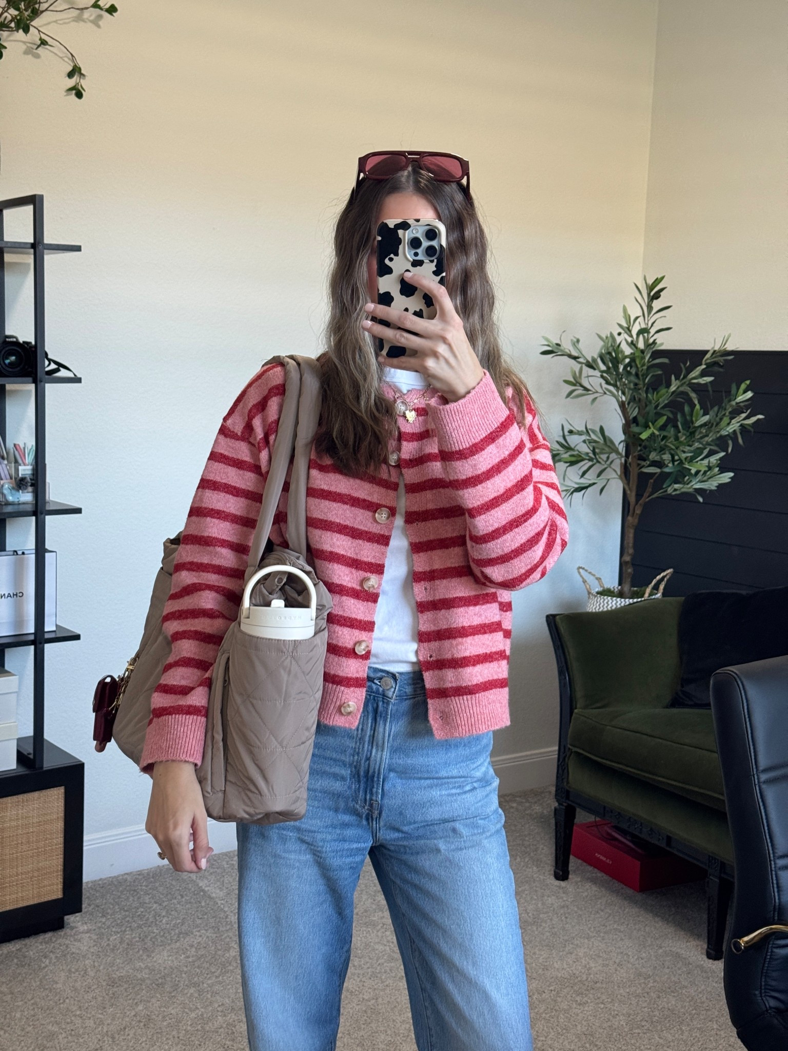 Fall/winter striped cardigan red & pink cute winder outfit idea 

#LTKHoliday #LTKSeasonal #LTKootd