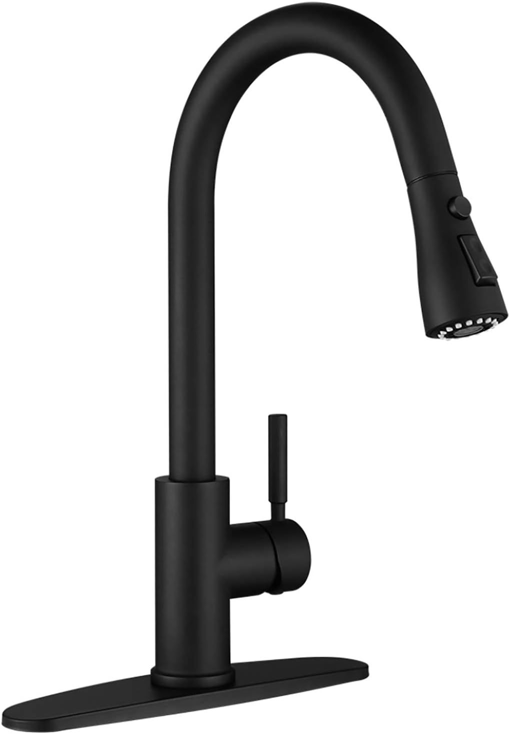 Black Kitchen Faucet, Kitchen Faucets with Pull Down Sprayer WEWE Commercial Stainless Steel Sing... | Amazon (US)