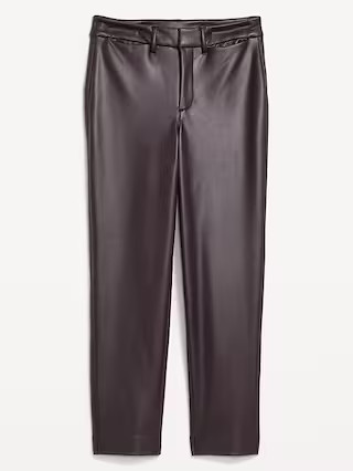 High-Waisted Faux-Leather Pixie Straight Pants | Old Navy (US)