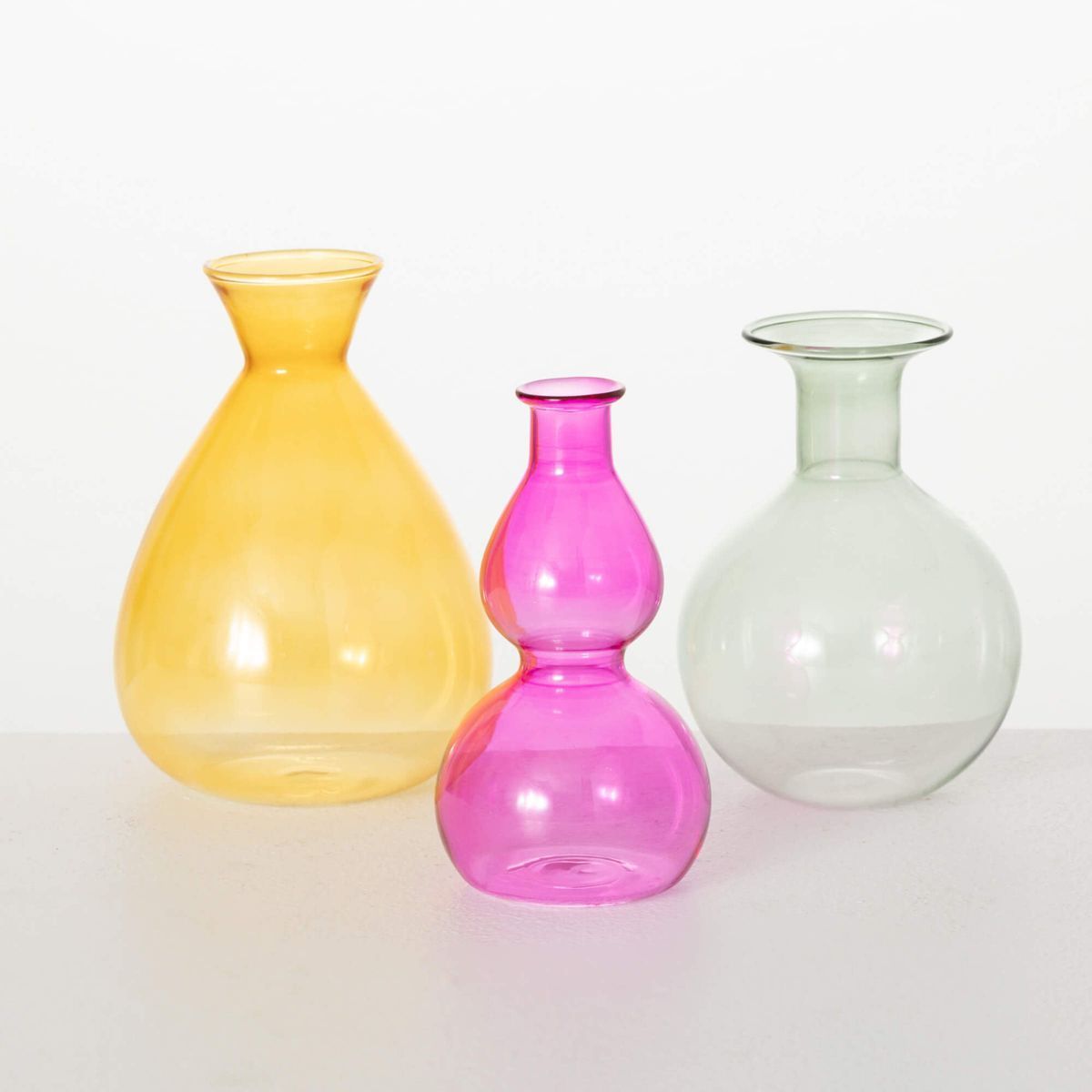Sullivans Colorful Glass Vase Set of 3, 4.5"Tall, Multicolored | Target