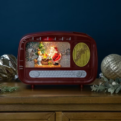 Northlight LED Lighted "Santa Sighting" Retro Radio Christmas Snow Globe - 8.75" | Target