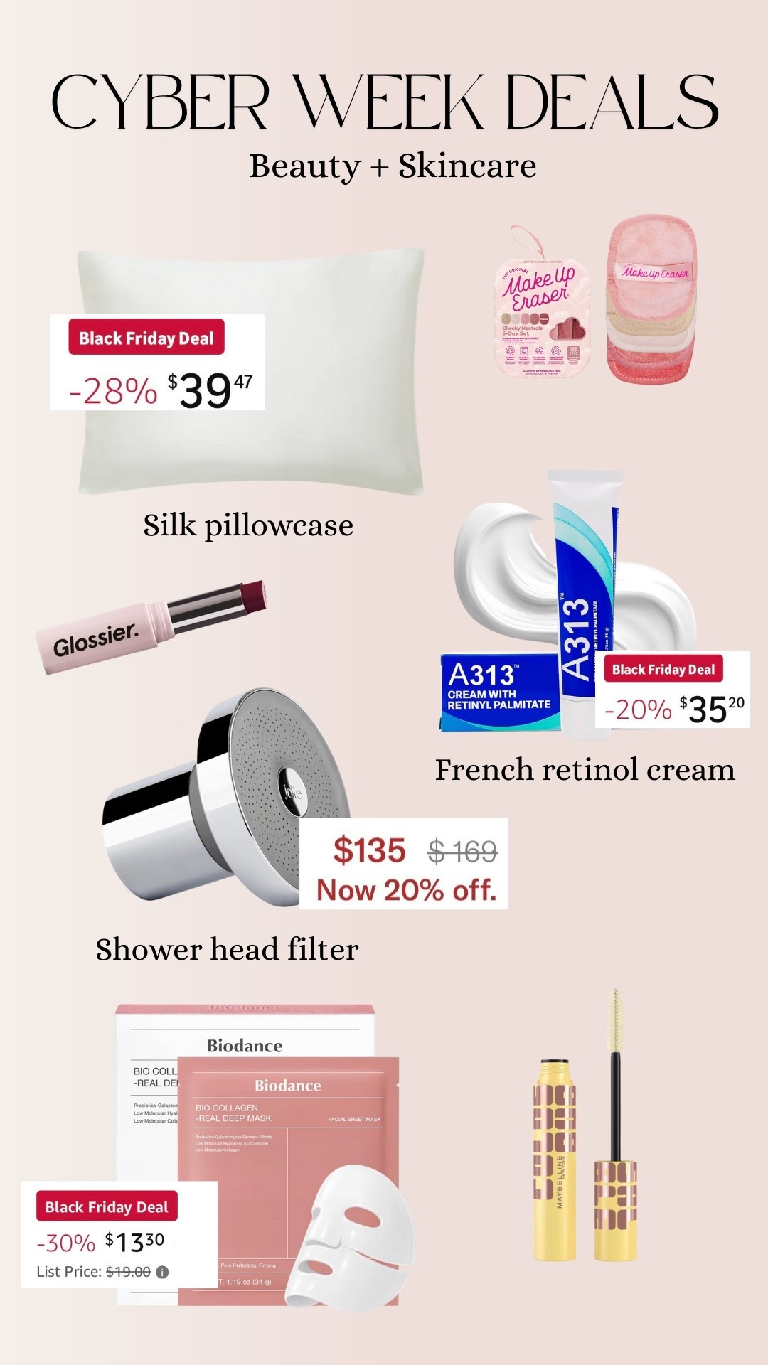 Stock up on your beauty + skincare faves like the viral French Pharmacy A313 retinol 🧴 Or invest in your hair and skin with a Jolie filtered shower head or Blissy silk pillowcase 

#LTKGiftGuide #LTKCyberWeek #LTKBeauty