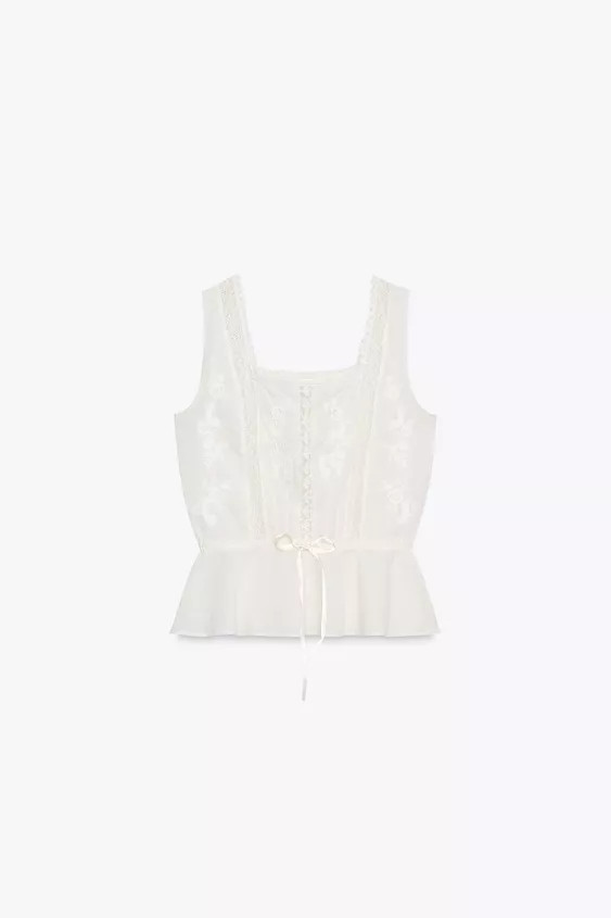 ZW COLLECTION LACE CAMISOLE TOP | Zara US