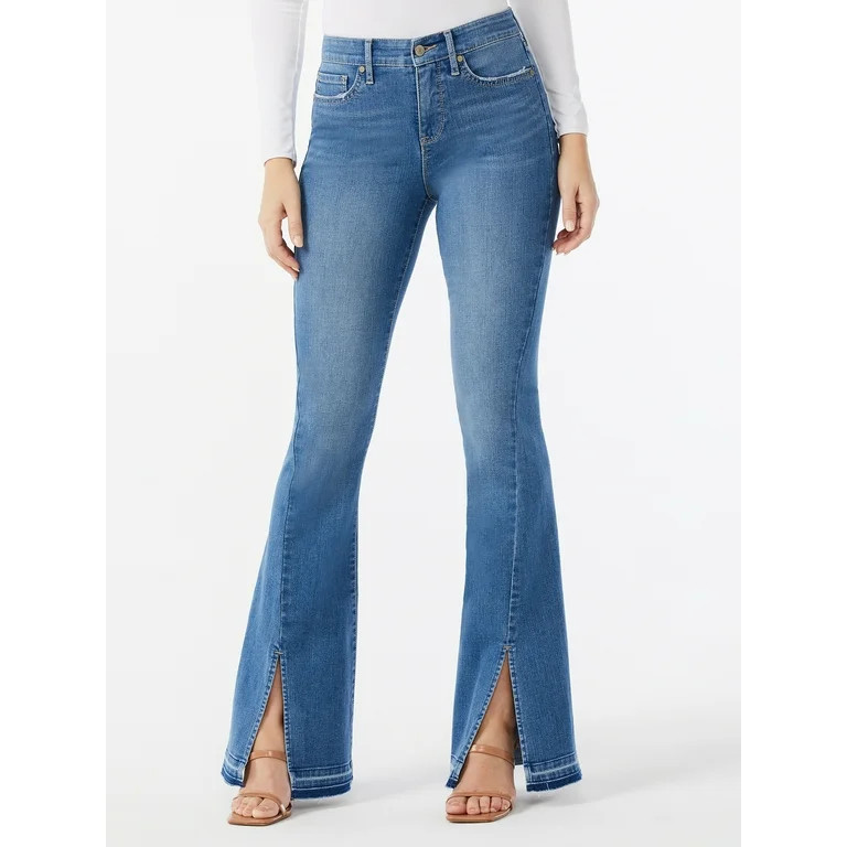 Sofia Jeans by Sofia Vergara Women's Melisa Flare Split Hem Jeans | Walmart (US)