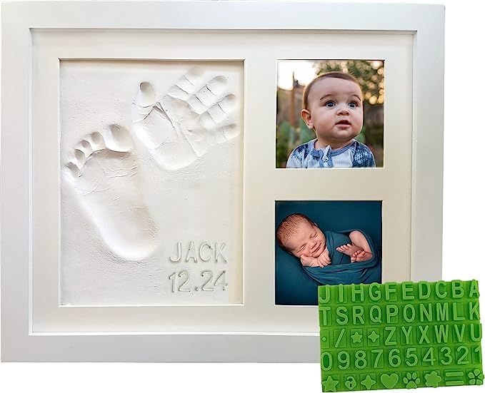 Baby Mushroom Hand & Footprint Clay Keepsake Photo Frame Kit |Capture Milestone Moments with Safe... | Amazon (US)