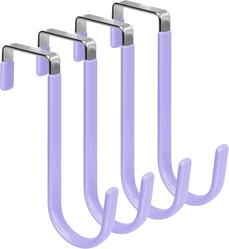 FYY Over The Door Hooks, 4 Pack Door Hangers Hooks with Rubber Prevent Scratches Heavy Duty Organ... | Amazon (US)