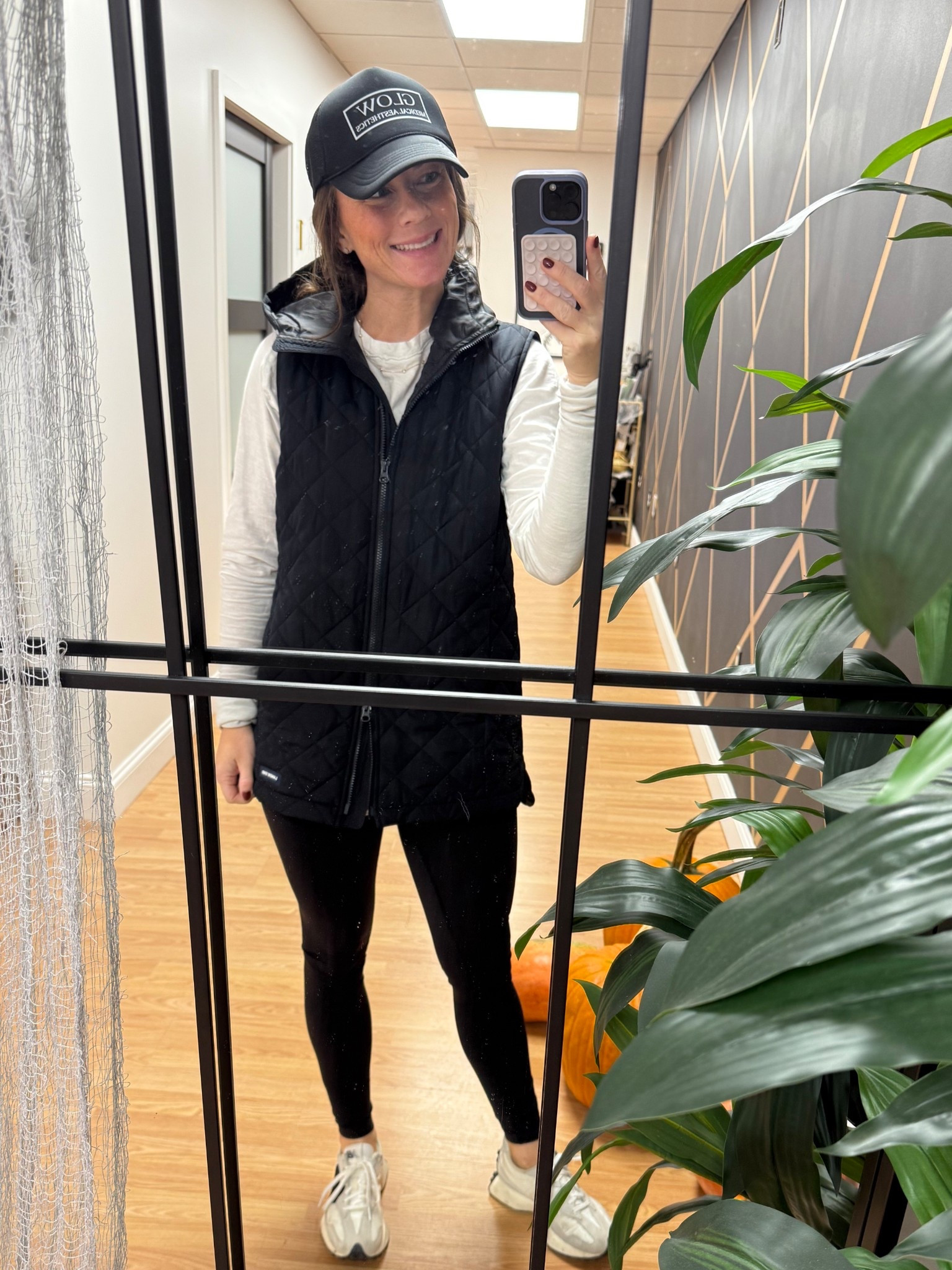 Lightweight featherfree quilter insulated vest with hood over align leggings and free people extra long shirt plus new balance / what I wore on a cold morning to set up our tent for the fall festival in town 

#LTKActive #LTKSeasonal