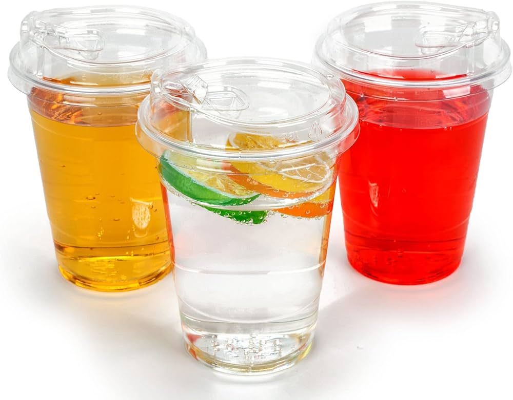 Golden Apple Cup series, 16oz Clear Plastic cups with Sip lids (Strawless) 30sets（30cups+30lids... | Amazon (US)