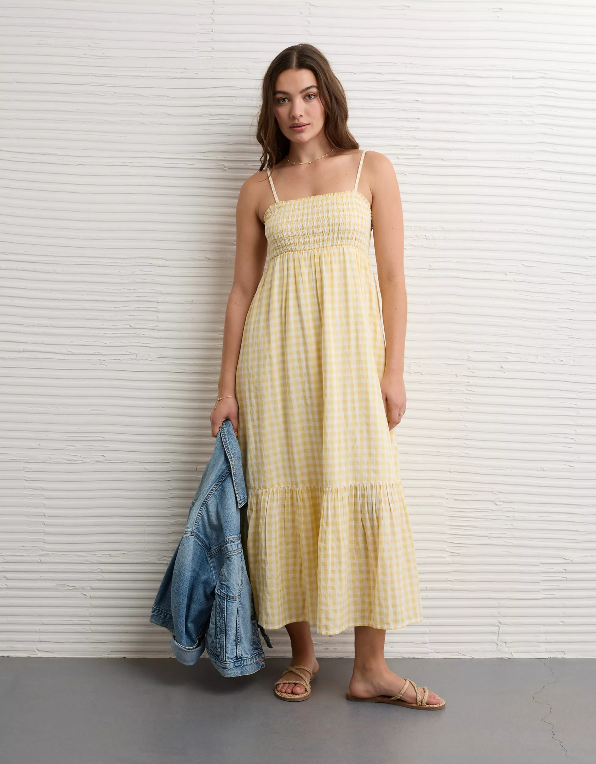 AE Smocked Babydoll Midi Dress | American Eagle Outfitters (US & CA)