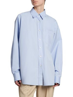 Floral-Back Chiffon Oversized Shirt | Saks Fifth Avenue OFF 5TH