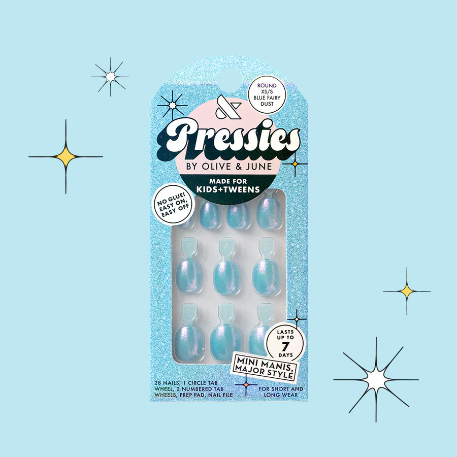 Blue Fairy Dust - Pressies | Extra Short Short | Round | Olive & June