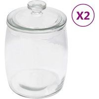 Storage Glass Jars with Lid 2 pcs 2000 ml | ManoMano UK