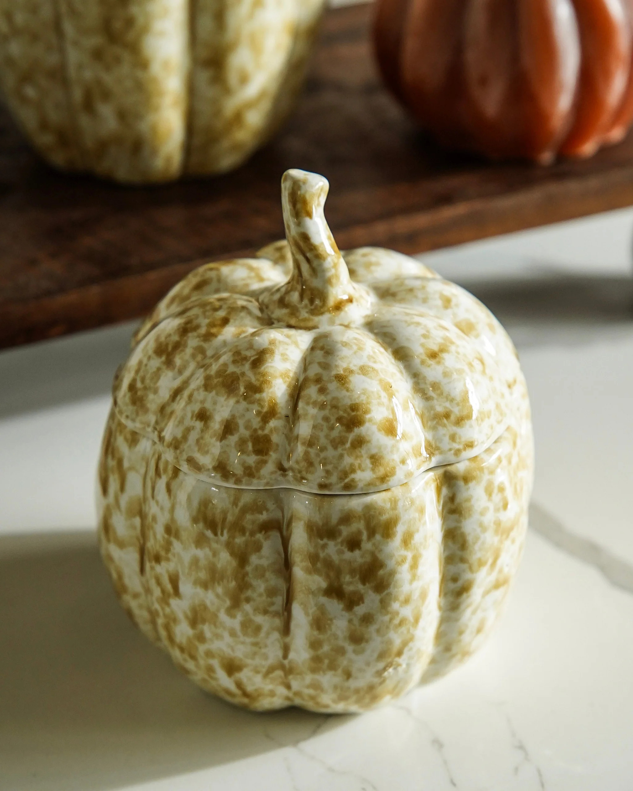 Evelyn Stoneware Pumpkin Jar | MJHome