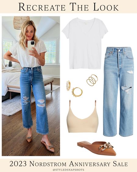 Casual denim outfit, everything under $100
•I sized down 1 in these jeans last year
•size small bralette 
•I sized up half in my flats year because of the pointed toe 

#LTKxNSale #LTKunder100 #LTKstyletip